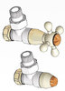 Комплект клапанов с ручной регулировкой Форма угловая Медь Антик, с деревом